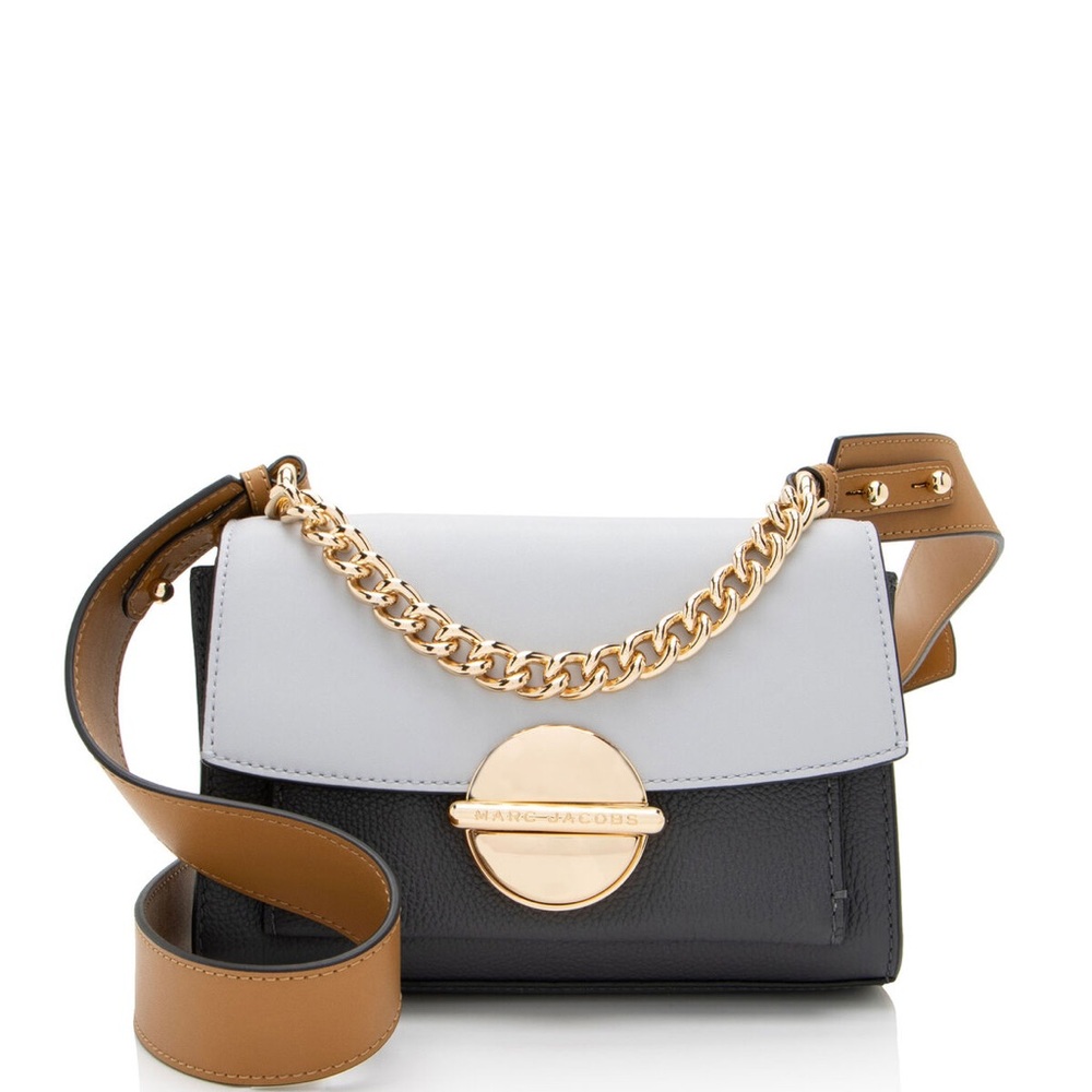 Marc Jacobs Leather Crossbody Bag The Tuck Lock 
Gray & Light Gray Colorblock
